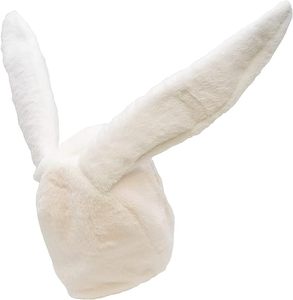 Conejito de Pascua, sombrero con orejas móviles, sombreros divertidos para disfraces de fiesta, disfraz, Cosplay y más conejo blanco y rosa esponjoso para adultos - Product Image 2