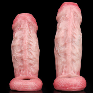 Hochwertige Herren-Penishülle aus Flüssigsilikon, verdickt, verlängert, mit geriffelter Innenwand, hohl, weich - Product Image 1