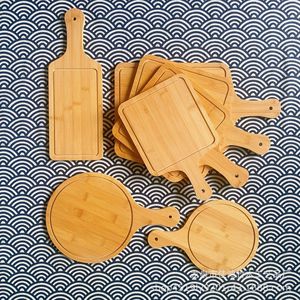 ถาดไม้ไผ่ทรงกลมสำหรับตัดขนมปัง สเต็ก เค้ก พิซซ่า ซูชิ และเสิร์ฟอาหาร - Product Image 4