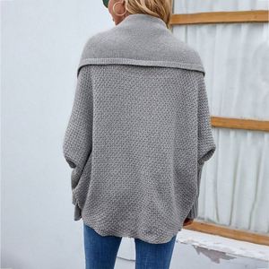 Women's Casual Wool/Cashmere Autumn Solid Color O-Neck Regular Sleeve Loose Knitted Coat commuter <b>Cardigan</b> <b>Sweater</b> J0204 - Product Image 2
