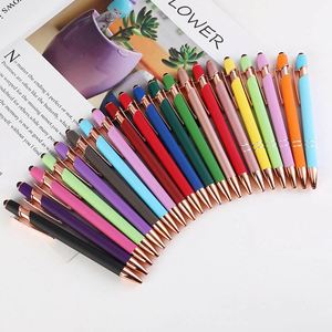 Durable Metal Ballpoint <b>Stylus</b> <b>Pen</b> Soft Rubber Touch Tip Welcome Gifts Promotional Activities Custom Logo Silk Screen Blue Black - Product Image 4
