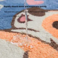 Op maat gemaakte logo groothandel pluche alien cartoon dierenprint polyester absorberende antislip wasbare machinaal geweven keuken toiletmat