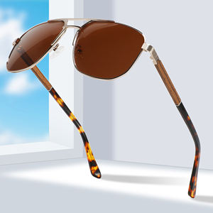 Nuevas gafas de sol de madera de doble puente de Venta caliente, gafas de sol de madera de gama alta a la moda, gafas de sol clásicas con montura cuadrada - Product Image 3