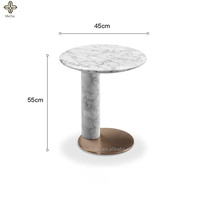 Table Ronde Murale en Métal avec Cadre en Acier Inoxydable au Design Moderne et Base Finition Latte