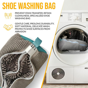 2025 nuova borsa per lavatrice in ciniglia a doppio strato con cerniera per la casa, con Sneaker lavabile in rete, borsa per lavare la biancheria - Product Image 3