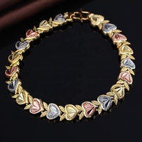 Bracelet fantaisie en laiton multi-plaqué couleur feuille, vente chaude