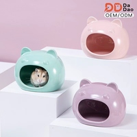 Nouvel arrivage : Maisonnette en céramique pour hamster, abri d'été rafraîchissant, style dessin animé, pour hamsters et chats.