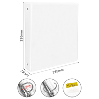 Reliure à 3 anneaux blanche de 1 pouce, reliure transparente en vrac avec anneaux en O, compatible avec les feuilles de 8,5x11 pouces, pour l'école et le bureau, fournitures pour étudiants