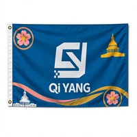 Drapeau suspendu anti-rides personnalisé 90x150cm 100% polyester Impression double face Logo Design Promotion d'événements en plein air Publicité