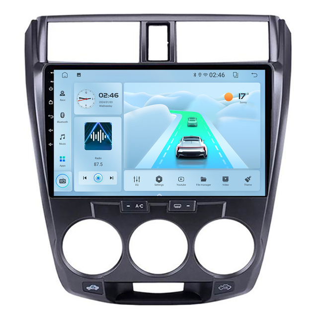 New Head Unit Android Auto Radio 2DIN for Honda City 2008-2013 10 INCH Multimedia Dvd GPS Navigation Stereo 5G-WIFI Car Player