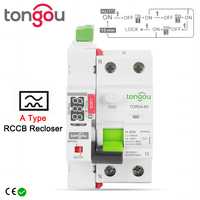 Disyuntor diferencial de cierre automático electromecánico de CA tipo RCCB 2P 230V 6KA 63A 10mA 30mA 100mA 300mA para