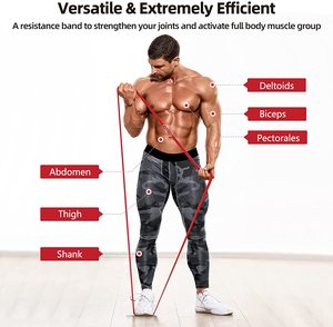 Bandes de résistance pour l'exercice, ensemble de bandes de traction pour entraînement à domicile, équipement de <span class=keywords><strong>fitness</strong></span> pour hommes et femmes - Product Image 6