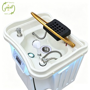 Lujoso <span class=keywords><strong>Lavacabezas</strong></span> Portátil Blanco para Spa, Equipo de Terapia Capilar con Dos Tanques de Agua para Gimnasios, Spas y Salones de Belleza - Product Image 6