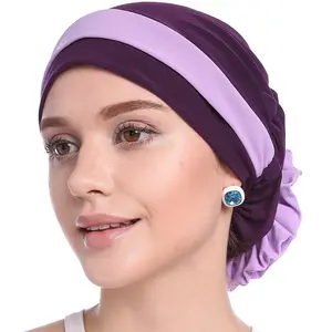 stretch inner hijab caps muslim hat turban femme musulman turbante ready to wear hijab bonnet flower indian headwrap chemo