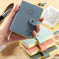 Mini carnet A6/A7 en cuir PU avec fermeture à bouton-pression, boucle porte-stylo, pochette étanche, journal de planification quotidienne, papeterie personnalisée