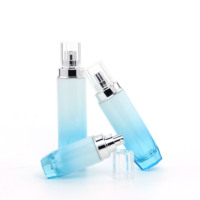 Emballage exclusif Design Cosmétique Maquillage Ensemble Vide Verre Cheveux Soins Paquet Peau Émulsion Pompe Bouteille avec Pot de Crème