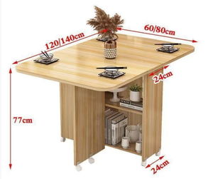 <span class=keywords><strong>Table</strong></span> à manger pliable avec étagère de rangement et roues <span class=keywords><strong>Table</strong></span> de cuisine moderne avec dessus en marbre pour une utilisation en appartement de petit espace - Product Image 5