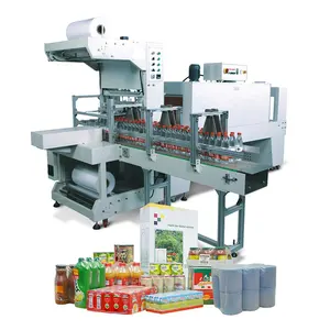 Wrap Shrinking Machine Auto Heat Shrink Tunnel Wrap Bundle Machine Shrink Bundler Web Sealer With Shrink Tunnel Machine