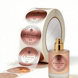 Étiquettes autocollantes personnalisées pour flacons de parfum, impression sérigraphique imperméable, estampage à chaud, étiquettes de luxe pour parfums - Product Image 1