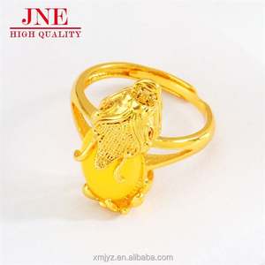 Anillo <span class=keywords><strong>de</strong></span> apertura valiente <span class=keywords><strong>de</strong></span> zafiro amarillo con microincrustaciones chapadas en oro <span class=keywords><strong>La</strong></span> joyería al por mayor <span class=keywords><strong>de</strong></span> las mujeres no se desvanece durante mucho tiempo - Product Image 4