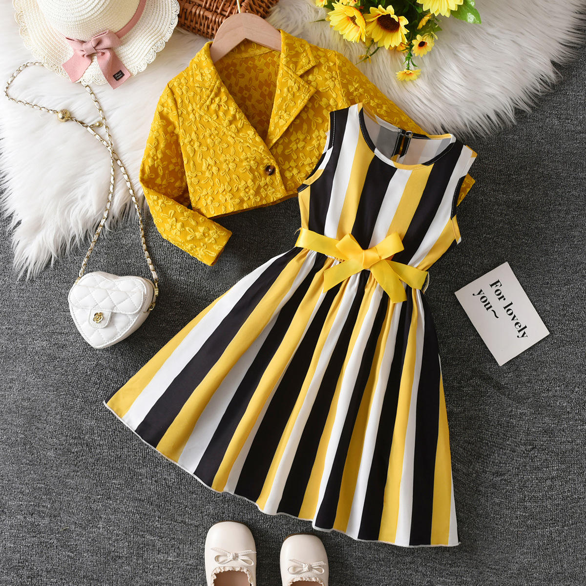 blue dress for baby girl Stirling Cooper 1971 Black & Yellow Diagonal Stripe Jersey Maxi Dress –  Featherstone Vintage main image 1