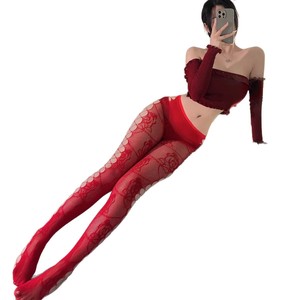 Women's Black Fishnet Suspender Stockings 20D Thin Hollowed Out Sexy Long Legwear For Four Seasons - Product Image 5