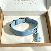 Collier pour chien de compagnie personnalisé à la mode pour femme, en similicuir souple avec franges et pompons, robuste, renforcé par des rivets, réglable