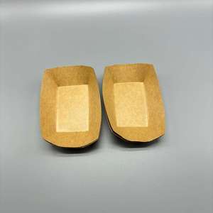 Bandeja de comida de papel de barco de papel Kraft marrón desechable de alta calidad para contenedor de alimentos - Product Image 5