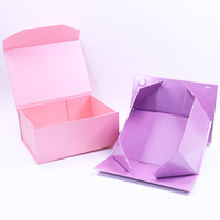 Boîte d'emballage pliable magnétique rose personnalisée pour vêtements avec couvercle magnétique, boîte cadeau pliable en carton magnétique pour sous-vêtements, boîte en papier
