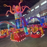Manège Électrique Thème Pieuvre Métallique pour Parc d'Attractions, Fête Foraine, Carnaval, Extérieur, Grande Échelle, Centre Commercial