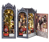 Kit miniature Wizard Express Book Nook avec lumière LED, kits de diorama de bibliothèque en bois 3D pour les amateurs de fantasy