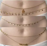 Gaby Nouvelle Chaîne de Corps en Acier Inoxydable, Chaîne de Taille Plaqué Or 18 Carats, Chaîne de Ventre Étanche, Bijoux pour Femme, Vente en Gros de Bijoux de Corps