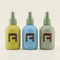 Flacon pulvérisateur rond PCR 150 ml en PET, vert sauge mat, avec pompe à brume fine, pour cosmétiques et huiles essentielles