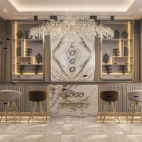 Vitrine de présentation de bijoux en acier inoxydable, personnalisée, de luxe, robuste, écologique, recyclable, étanche, avec éclairage LED