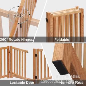 Barrière pour chien autoportante en bois, grande clôture pour animaux de compagnie, enclos domestique, facile à assembler, barrières pour animaux de compagnie rectangulaires en bois massif - Product Image 4