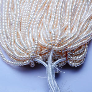 Collier de perles d'eau douce de 7-8 mm, design simple en forme de mantou, semi-fini - Product Image 3