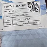 Tela Elástica Jacquard Ovalada de 180 cm, 300-320 g/m², 80% Algodón, 20% Poliéster, para Prendas, Camisas Polo Personalizadas, Vestidos, Niños