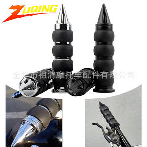 Zuqing <b>Motorcycle</b> Handlebar <b>Grips</b> 25.4mm Chrome Black Rubber Waterproof Slip Resistant For Harley Davidson Retro Models - Product Image 5