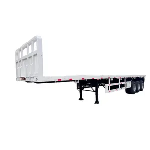Yeni Tri akslar 40ft 45ft 20ftx2 konteyner Flatbed kamyon yarı römorku 3 akslar düz yatak yarı römork satılık