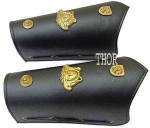 Armadura de protección de brazo de cuero medieval moderna para disfraz de Halloween, modelo de acero y Latón chapado personalizado con tema de logotipo de impresión UV - Product Image 1