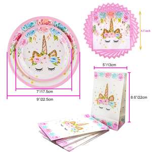 Unicorno forniture per <span class=keywords><strong>feste</strong></span> unicorno decorazioni per <span class=keywords><strong>feste</strong></span> <span class=keywords><strong>di</strong></span> <span class=keywords><strong>compleanno</strong></span> con Banner <span class=keywords><strong>di</strong></span> <span class=keywords><strong>compleanno</strong></span> unicorno palloncini torta Topper tagliabake candele - Product Image 4