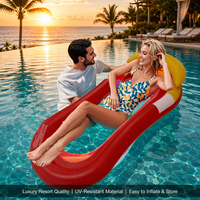 Chaise longue flottante gonflable en maille pour piscine extérieure, pour adulte, avec anneau en PVC, chaise suspendue en filet pour la plage