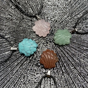 สร้อยคอจี้เปลือกหอยมุกสีชมพู หินกึ่งมีค่า ของขวัญธุรกิจเครื่องประดับ ขายส่งข้ามพรมแดน - Product Image 4