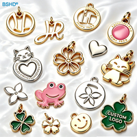 Breloques de sac en métal personnalisées en gros, étiquettes rondes en métal plaqué or, pendentifs porte-clés pour sacs à main, accessoires avec logo personnalisé