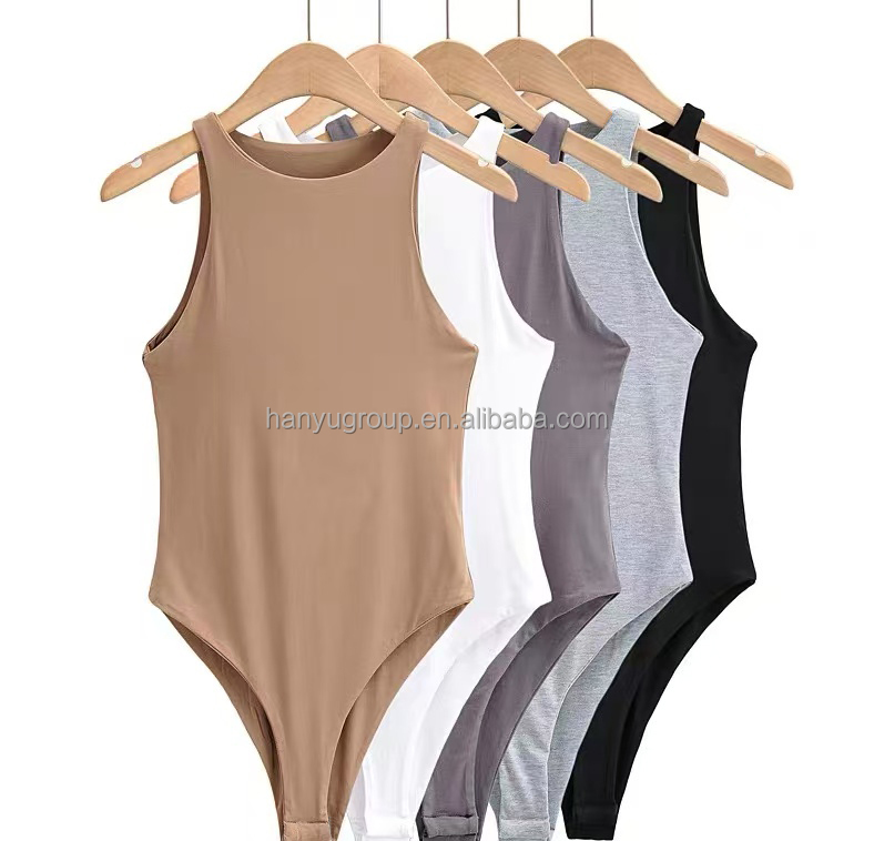 Wholesale 2026 Hot Sell Womens Classic Tank Top Bodysuit Stretchy Thong Bottom Polyamide Body Suits Slimming Yoga Leotard