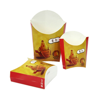 Boîte d'emballage pour frites en papier de qualité alimentaire, biodégradable, avec impression personnalisée, prix d'usine bon marché, pour la vente en gros