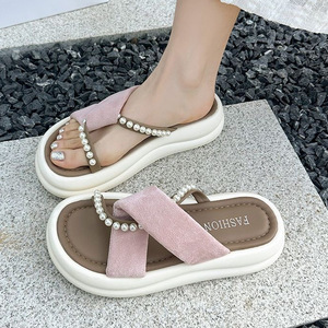 Sandalias de Playa Personalizadas de Verano para Mujer, con Perlas, Antideslizantes, para Interiores y Exteriores, Estilo Hada - Product Image 1