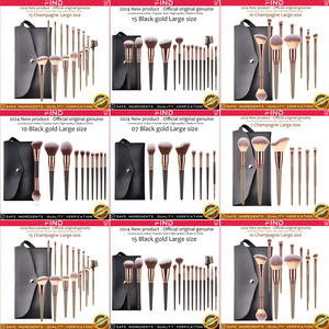 Ensemble de 15 <span class=keywords><strong>pinceaux</strong></span> de maquillage de luxe noir et or, grande taille, poils synthétiques, pour le visage, le blush, les yeux, kit avec logo personnalisé - Product Image 5