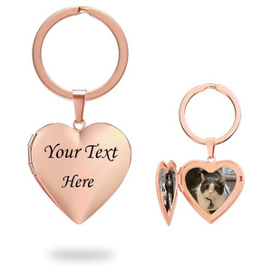 Tùy Chỉnh Thép Không Gỉ Trái Tim Keychain Trống Móc Chìa Khóa Tự Làm Khắc Chèn Ảnh Keyring Kỷ Niệm Món Quà Mặt Dây Chuyền Mề Đay Keychain - Product Image 6