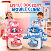 KZHM Kit de Jeu Docteur pour Enfants, Mallette Médicale Portable à Roulettes, Jouets d'Apprentissage Clinique, Kit de Jeu d'Imitation Docteur
